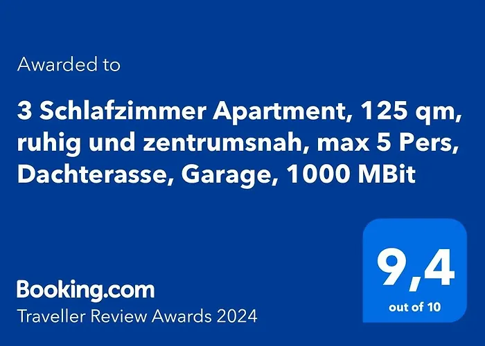 4 Zimmer Apartment, 125 Qm, Ruhig Und Zentrumsnah, Max 5 Pers, Dachterasse, Garage, 1000 Mbit